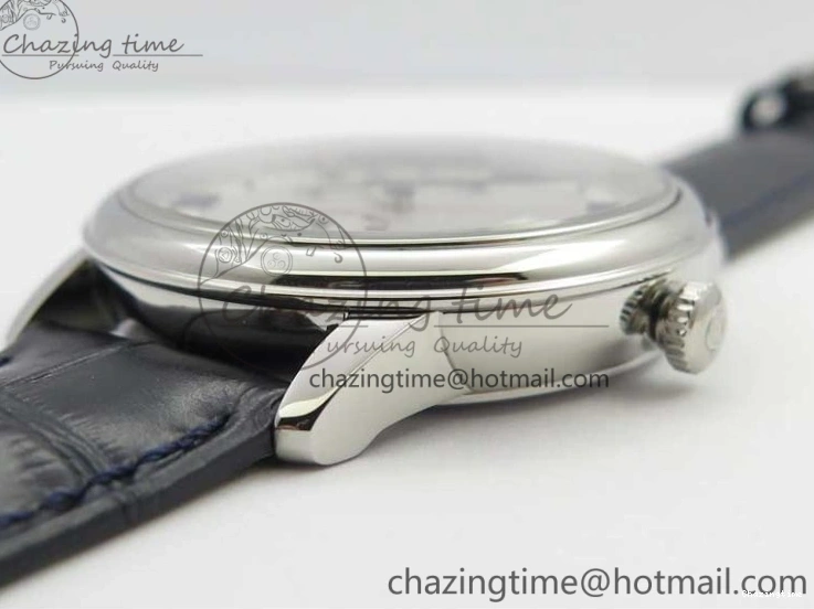 1218 Timeless De Ville Prestige Real PR SS ZF 1:1 Best Edition Gray Dial Blue Markers on Blue Leather Strap MIYOTA 7936